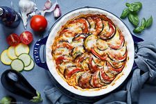 Ratatouille from the oven with Mozzarella